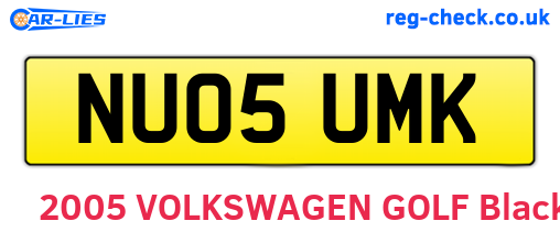 NU05UMK are the vehicle registration plates.