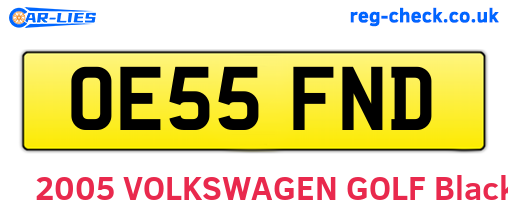 OE55FND are the vehicle registration plates.