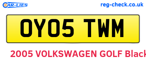 OY05TWM are the vehicle registration plates.