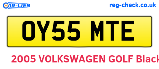 OY55MTE are the vehicle registration plates.