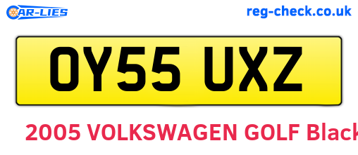 OY55UXZ are the vehicle registration plates.