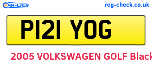 P121YOG are the vehicle registration plates.