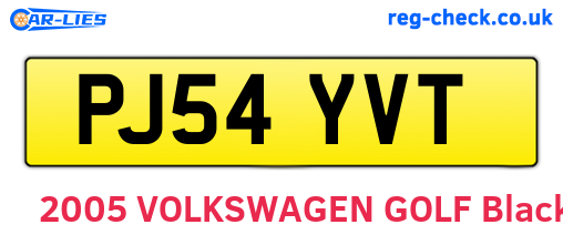 PJ54YVT are the vehicle registration plates.
