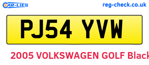 PJ54YVW are the vehicle registration plates.