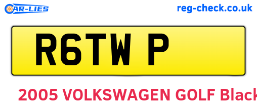R6TWP are the vehicle registration plates.