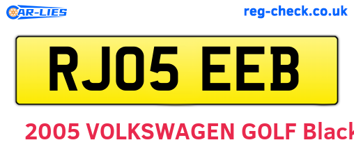 RJ05EEB are the vehicle registration plates.
