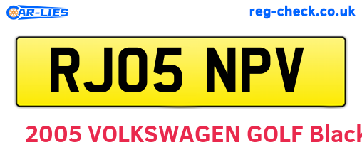 RJ05NPV are the vehicle registration plates.
