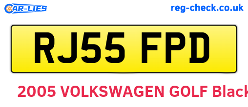 RJ55FPD are the vehicle registration plates.