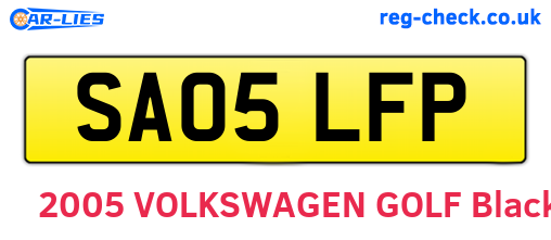 SA05LFP are the vehicle registration plates.