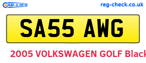 SA55AWG are the vehicle registration plates.