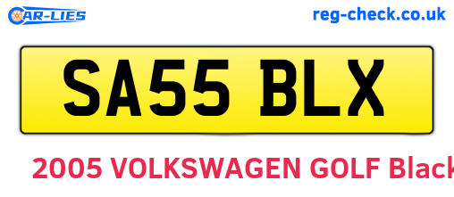 SA55BLX are the vehicle registration plates.