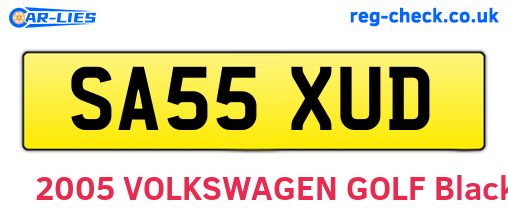 SA55XUD are the vehicle registration plates.
