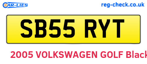 SB55RYT are the vehicle registration plates.