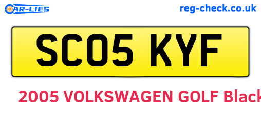 SC05KYF are the vehicle registration plates.