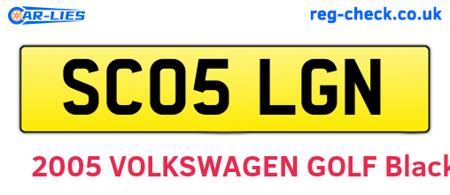 SC05LGN are the vehicle registration plates.