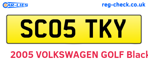 SC05TKY are the vehicle registration plates.