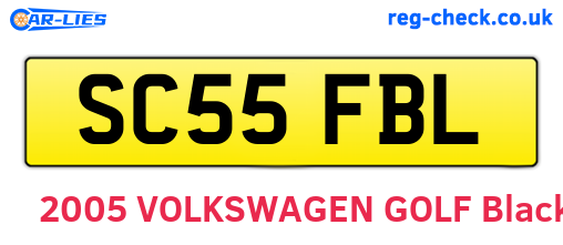 SC55FBL are the vehicle registration plates.