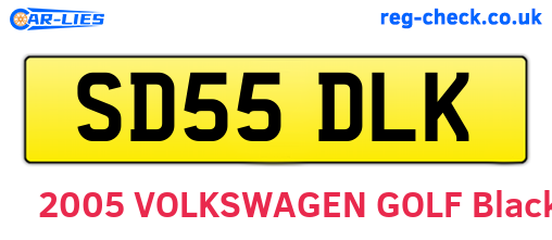 SD55DLK are the vehicle registration plates.