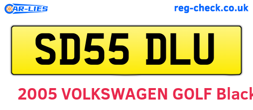 SD55DLU are the vehicle registration plates.