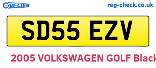 SD55EZV are the vehicle registration plates.
