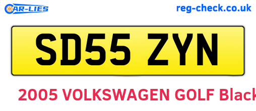 SD55ZYN are the vehicle registration plates.