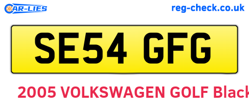 SE54GFG are the vehicle registration plates.