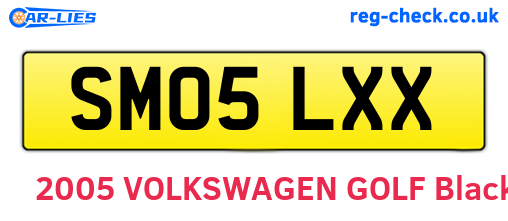 SM05LXX are the vehicle registration plates.