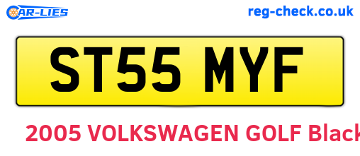 ST55MYF are the vehicle registration plates.