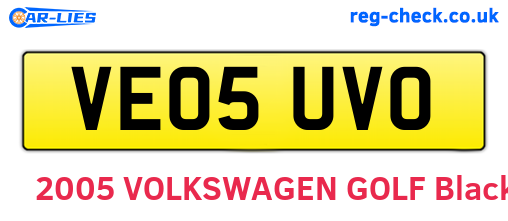 VE05UVO are the vehicle registration plates.