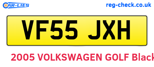 VF55JXH are the vehicle registration plates.