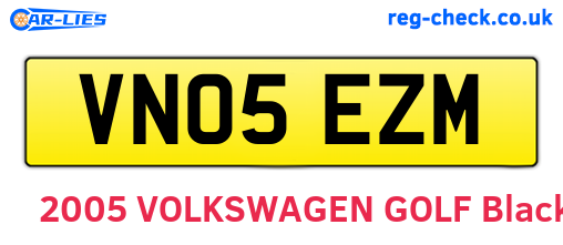 VN05EZM are the vehicle registration plates.