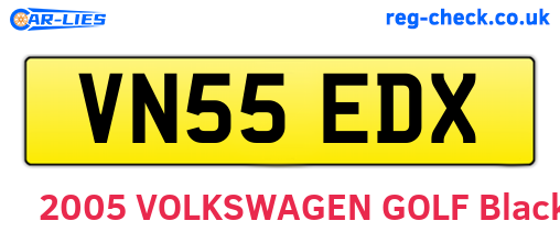 VN55EDX are the vehicle registration plates.