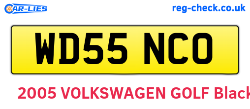 WD55NCO are the vehicle registration plates.