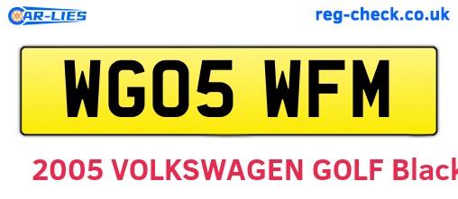 WG05WFM are the vehicle registration plates.