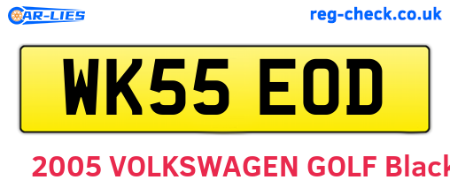 WK55EOD are the vehicle registration plates.