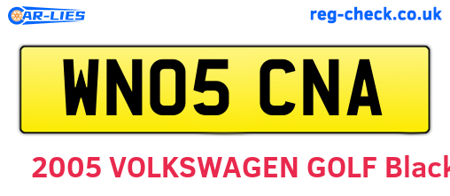 WN05CNA are the vehicle registration plates.