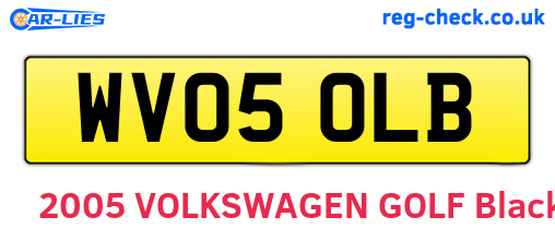 WV05OLB are the vehicle registration plates.