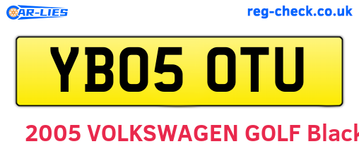 YB05OTU are the vehicle registration plates.