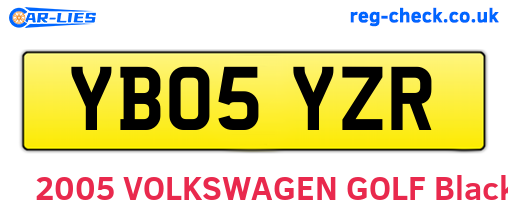 YB05YZR are the vehicle registration plates.