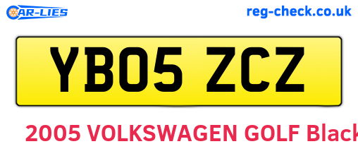 YB05ZCZ are the vehicle registration plates.