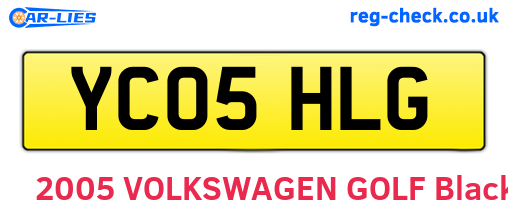 YC05HLG are the vehicle registration plates.