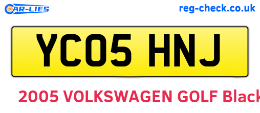 YC05HNJ are the vehicle registration plates.