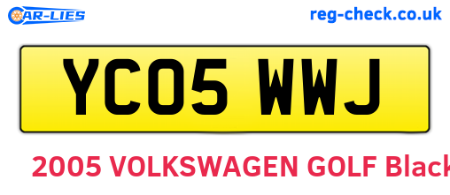 YC05WWJ are the vehicle registration plates.