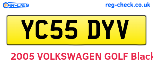 YC55DYV are the vehicle registration plates.