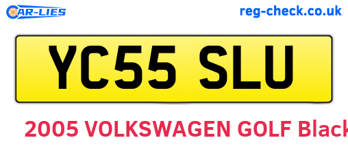 YC55SLU are the vehicle registration plates.