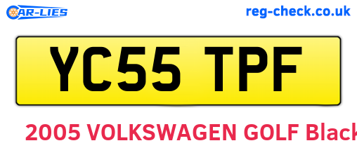 YC55TPF are the vehicle registration plates.