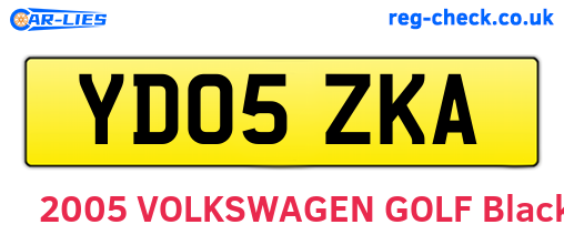 YD05ZKA are the vehicle registration plates.