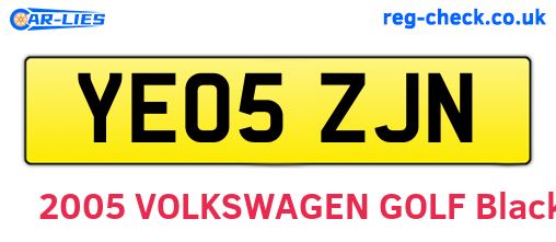 YE05ZJN are the vehicle registration plates.