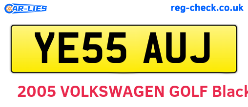 YE55AUJ are the vehicle registration plates.