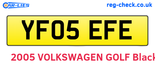 YF05EFE are the vehicle registration plates.